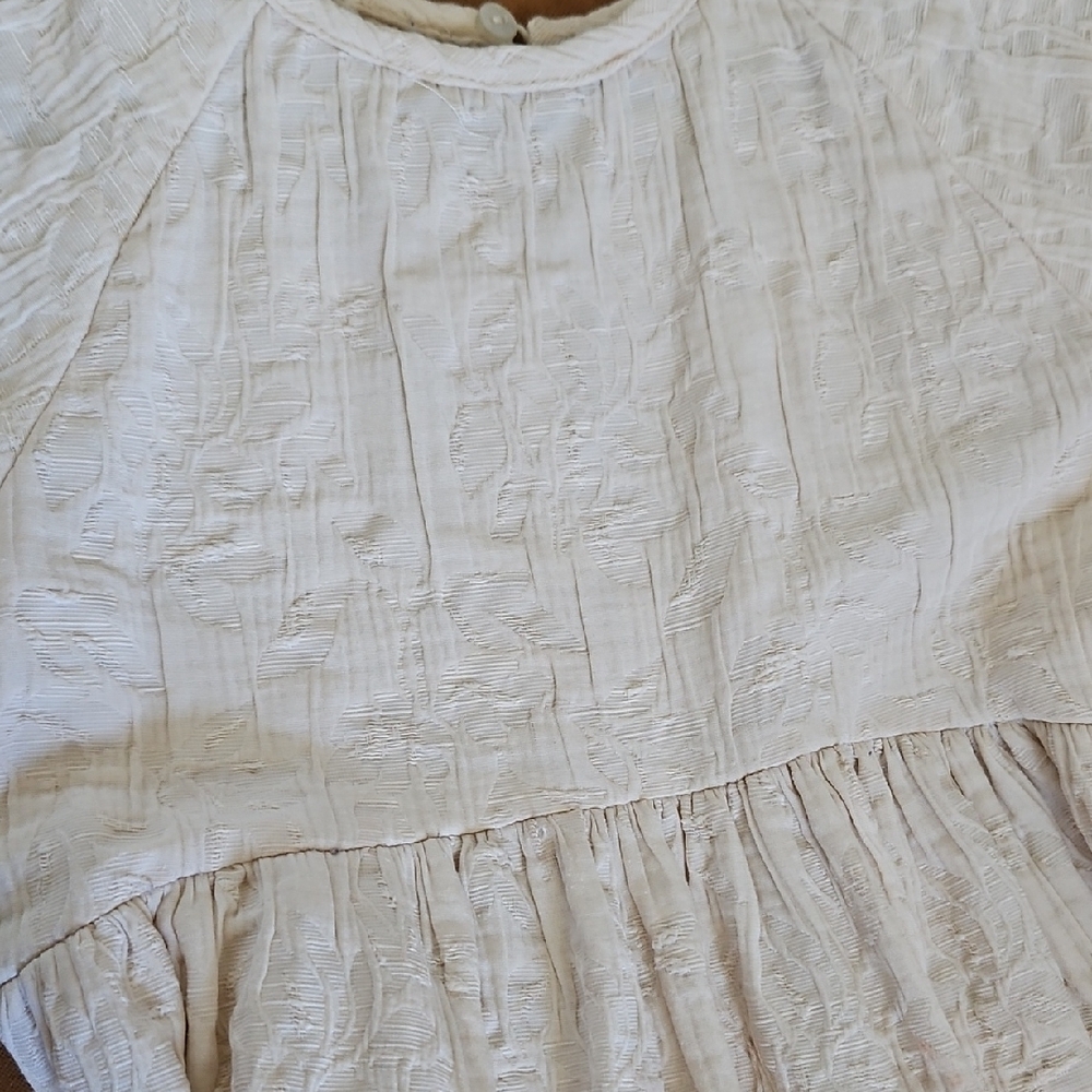 Zara Detailed Cream Puff Sleeve Kids Dress - Picture 4 of 10